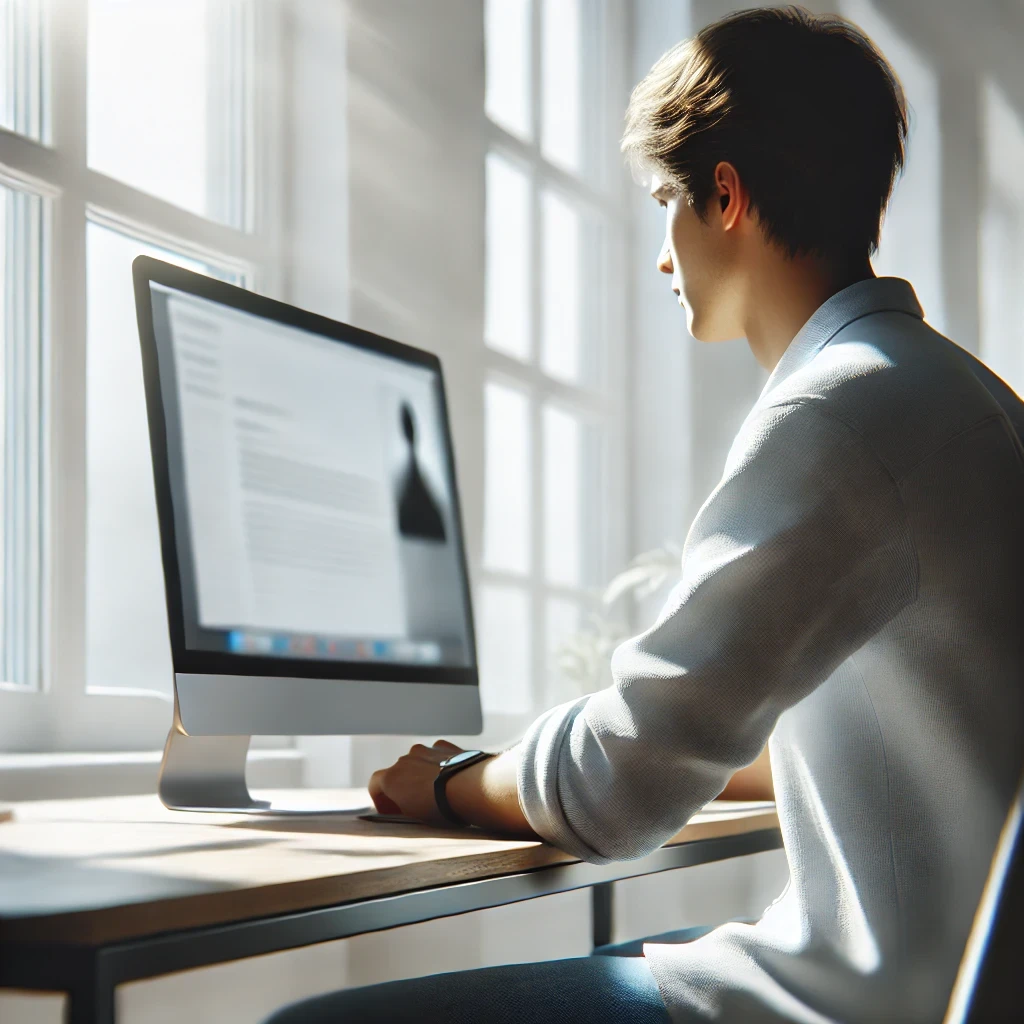 Mann vor einem Computer